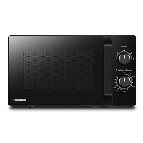 Toshiba Micro-ondes 20L MW2-MM20P(BK), Micro-ondes sur Pied, 800W, 5 Niveaux de Puissance, avec Décongélation Facile, éclairage LED à l'intérieur, Noir