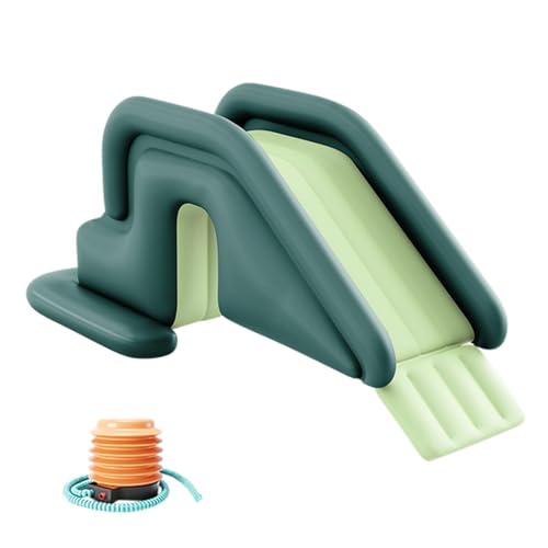 Toboggan Gonflable pour Piscine D'été - Toboggan De Piscine avec Pompe À Pied | Toboggan Gonflable À Marches Larges pour en-Fant | Fournitures De Piscine Enfant Jouet De Jeu d'eau Extérieur Intérieur