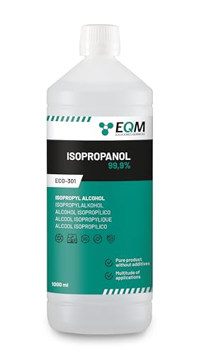 EQM - ECO-301 - Alcool Isopropylique Pur à 99,9% - 1L - Nettoyage de composants électroniques, objectifs et écrans - Nettoyage des résines d'impression 3D