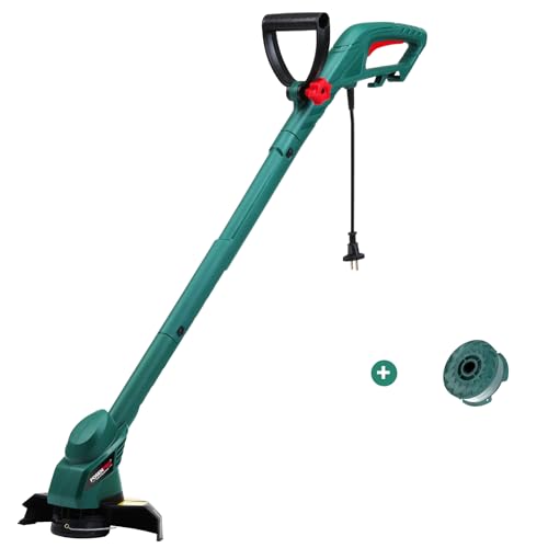 POSENPRO Coupe-Bordures Filaire 350W, Tranche-Bordures Électrique 23 cm avec 2 Poignées, Coupe-Bordures Electrique et Déroulement du Fil Automatique, Très Léger 1,6 kg