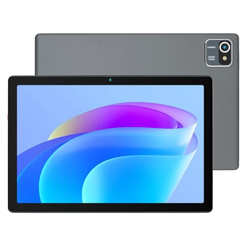 Wqplo Tablette Android 12 de 10 Pouces, 2 go de RAM, 32 go de ROM, Quad-Core, 5000mAh, écran tactile HD 1280x800, Tablette PC de 2mp + 5mp (Gris)