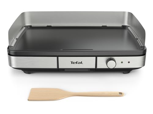 Tefal Plancha Electrique Maxi Plancha XXL 10/12 Personnes Plancha Intérieur et Extérieur Inox CB690D12