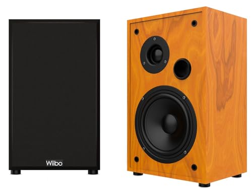 Wiibo String 15 Walnut - Enceintes HiFi de Bibliothèque - Puissance 100W - Niveau de Pression Acoustique >80dB - Tweeter 2 Pouces et Woofer 5 Pouces - Paire d'Enceintes Surround Sound