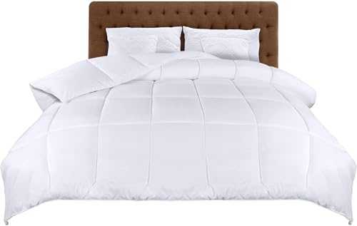 Utopia Bedding Couette 200 x 200 cm, Couette légère avec Rembourrage en Polyester pour 4 Saisons, Microfibre 2 Personnes (Blanc)