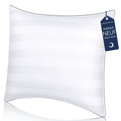 COZSINOOR Oreiller 65x65 cm Lot de 1, Qualité Hotellerie de Luxe Oreillers Confort Moelleux Hypo Allergéniques Anti Acariens d'oreiller pour Dormeurs sur Le Dos Le Côté Le Ventre