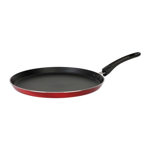 Sitram 712389 Crépière Aluminium pressé CHERRY Ø 28 cm - Revêtement anti-adhésif - Coloris Rouge métallisé - Poêle à crêpes tous feux dont induction