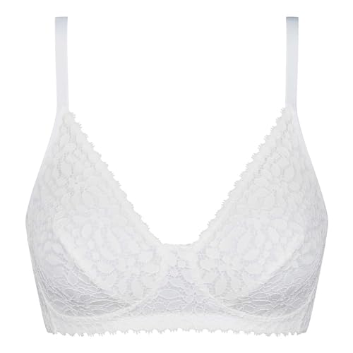 DIM Soutien-Gorge Femme Sans Armatures Daily Dentelle x1, Blanc, 95D