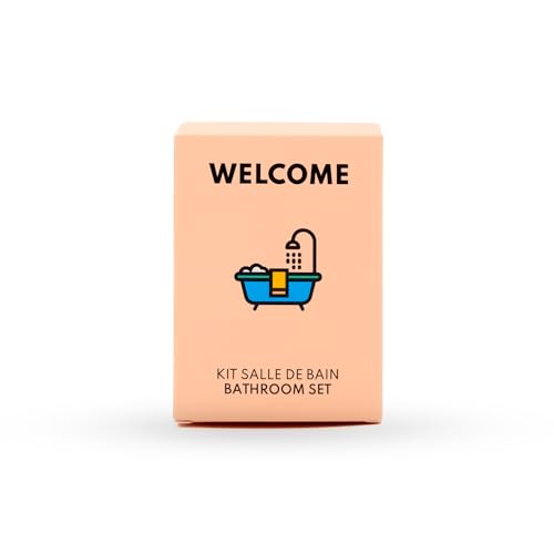 Kit d'Accueil pour Salle de Bain (Lot de 50) | Idéal pour Locations Saisonnières et Airbnb | Packaging Élégant et Compact - Parfum agréable | Complet et Prêt à l'Emploi