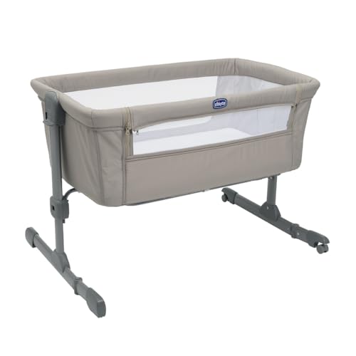 Chicco Next2Me Essential Lit Bébé Cododo Dune avec Matelas, Côté Repliable, Hauteur Réglable, Fenêtre en Filet, Roues et Sac de Voyage - 0-6 Mois, 9 kg