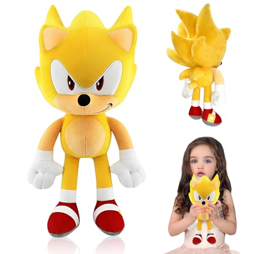 YISKY Sonic Poupée en Peluche, 30cm Peluche Supersonic Sonic, Sonic Jouets en Peluche, Sonic Hedgehog Peluche Jouet en Peluche, Sonic Jouet Peluche pour Enfant Garçons Fille Cadeau d'anniversaire, Or