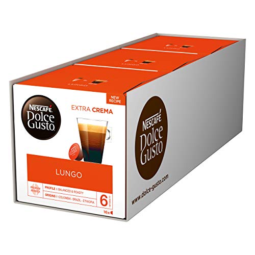 Nescafé Dolce Gusto Caffè Lungo, Lot de 3, 3 x 16 Capsules