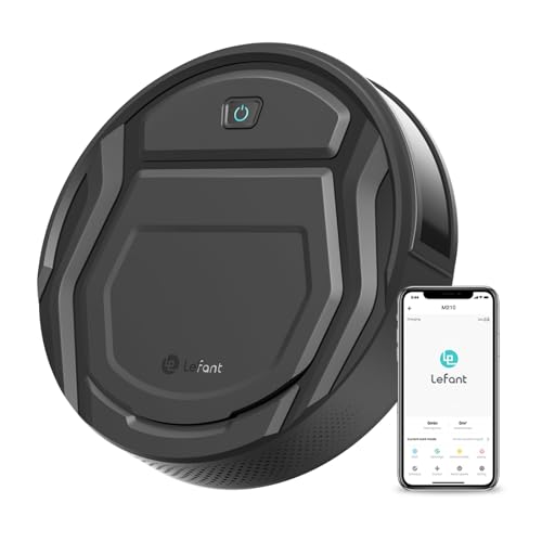 Lefant Aspirateur Robot, Robot Aspirateur Mince Silencieux Connecté avec WiFi/Bluetooth/Alexa/App, 6 Modes de Nettoyage, Auto-Charge, 120min d'Autonomie, Idéal pour Poils d'animaux Sols Durs, M210P