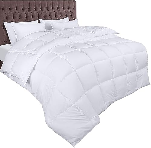 Utopia Bedding Couette 200x200 cm, Couette Chaud 370 GSM, pour lit 2 Personne, Couverture Blanc avec Onglets d'angle (Blanc)