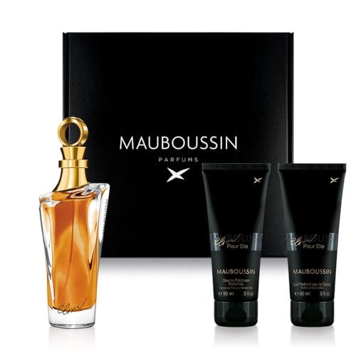 Mauboussin - Coffret Elixir Pour Elle : Eau de Parfum 100ml, Gel Douche 90ml & Lait Corps 90ml