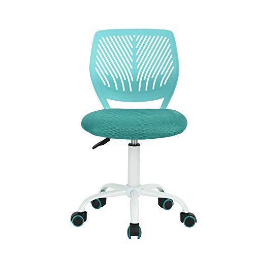 FurnitureR Colourful Chair, Siège D'ordinateur Moderne et Réglable, Chaise de Travail Pivotante sans Accoudoir, Salle D'étude pour Enfants, Chaise de Bureau à Domicile Chaise de Travail, Turquoise