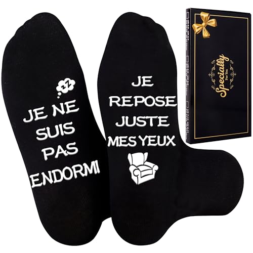 Merclix Chaussettes Humour Homme 43-46 Idée Cadeau Homme Noel Fête des Pères Cadeau Anniversaire Homme Humour Cadeau Rigolo Cadeau Papa Grand Pere Cadeau Humoristique Cadeaux Hommes Saint Valentin