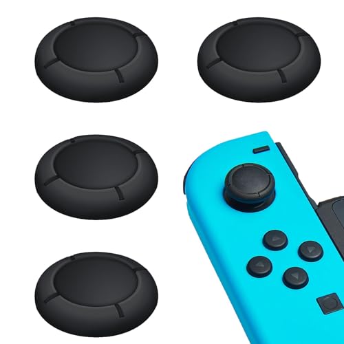 Capuchon de Rechange pour Manette Switch Joycon, Protege Thumbsticks pour Switch/Lite Accessoires de Protection en Silicone Joystick 3D Grips Caps (A:4PCS Noir)