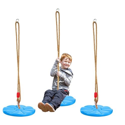 Aszaui Balancoire Exterieur, Balançoire en Corde d'escalade pour Enfants,Disque Siège de Balançoire, Capacité de Charge Jusqu'à 150 kg,avec Plateforme et Siège à Disque