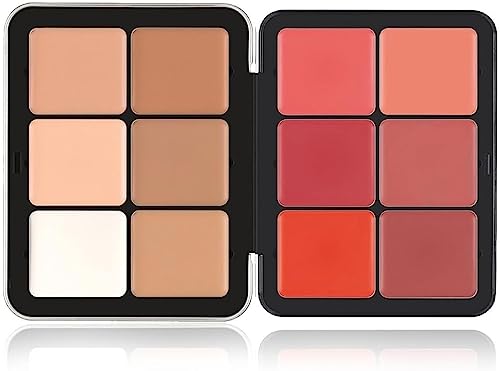 Palette anti-cernes Carla Secret, Maquillage Carla Secret 12 couleurs, Palette de correcteur de crème imperméable longue durée, Crème correctrice correctrice de couleur (Blush A + Concealer A)