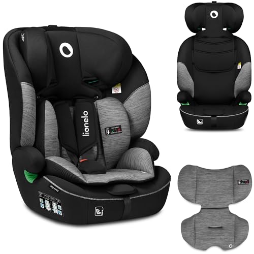 LIONELO Levi One siege auto de 9 à 36 kg, groupe 1 2 3, protection latérale, protection pour la tête, ceintures à 5 points, appui-tête réglable, insert Dri-Seat (NOIR)