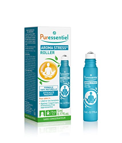 Puressentiel – Aroma Stress - Roller Stress aux 12 Huiles Essentielles - 100 pourcent pures et naturelles - Aide à libérer les tensions et apaiser l'esprit - 5 ml