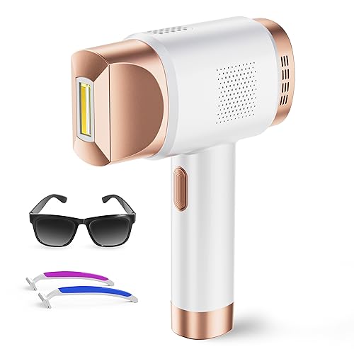 Épilateur Lumière Pulsée, Appareil Épilateur Laser IPL 3 en 1 avec 9 Niveaux D'énergie (Max 19,35J), 999,900 Flashs, Écran Tactile LCD, Épilation Laser à Domicile pour Femmes & Hommes, Visage, Corps