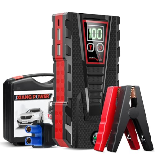 Onherm Booster Batterie Voiture 1500A, 30000mAh Portable Booster Batterie Moto/Auto, Démarreur de Batterie de Voiture 12V pour Essence Jusqu'à 6.0L ou Diesel Jusqu'à 4.0L, avec Lumière LED