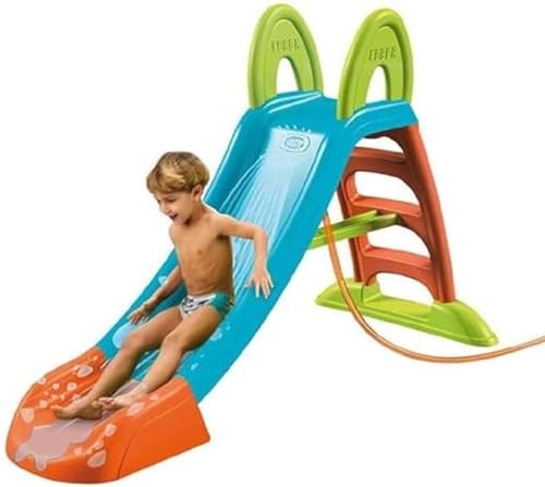 FEBER - Toboggan Slide Plus Aquatique | Toboggan Exterieur Enfant avec Trou, échelles antidérapantes, Multicolores, Robustes et faciles à Assembler, pour Les Enfants de 2 à 7 Ans