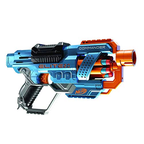 Nerf Elite 2.0 - Blaster Commander RC-6 - Blaster Nerf avec 12 Fléchettes Mousse et Barillet Rotatif - Jouet Enfant 8 Ans pour Plus d'action et d'Aventure - Jeux Anniversaire Enfants - Multicolore