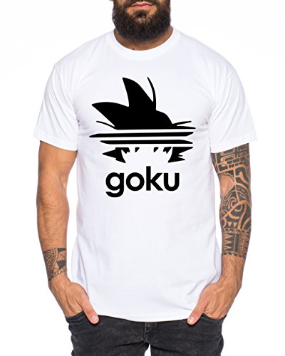 TeeKiki Adi Goku T-Shirt pour Homme Dragon Master Son Ball Vegeta Turtle Roshi DB, Farbe2:Weiß;Größe2:L