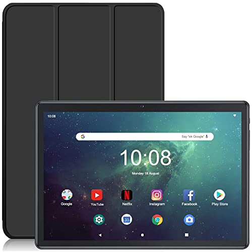 niuniutab Tablette Android,Tablette10 Pouces,16 Go de RAM 128 Go de ROM (256 Go Extensible),Caméra 2MP+ 8MP，2.5D IPS 800x1280 FHD，Grande Batterie Tablette Tactile.(Noir)