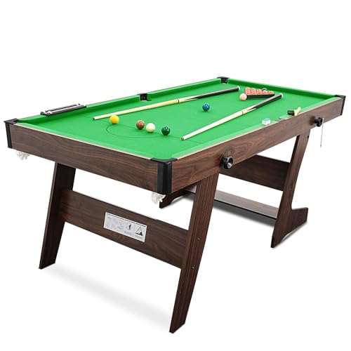 HLC Table de Billard Pliante 6ft Table de Billard Snooker Table de Billard Stable et Peu Encombrante avec Tous Les Accessoires pour L'intérieur et L'extérieur, Idéale pour Les Enfants et Les Adultes