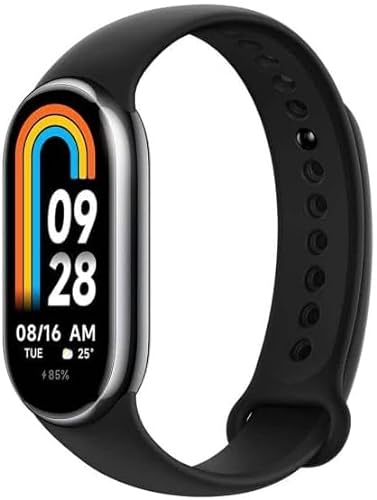 Xiaomi Mi Smart Band 8 Bracelet d'activité, écran AMOLED, Moniteur de fréquence Cardiaque, 190 mAh, 150 + Modes Sportifs, jusqu'à 16 Jours d'autonomie, Noir