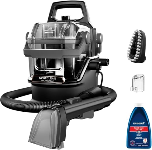 BISSELL SpotClean HydroSteam, Shampouineuse Canapé, Moteur Puissant de 1000W, Nettoyeur Vapeur avec Technologie HydroSteam, Nettoyeur pour Tapis, Moquettes, Meubles, Tissus, Voiture & Plus, 3689N