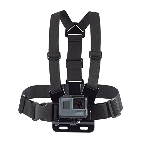 Amazon Basics Harnais de Poitrine Ajustable pour GoPro et Caméras d'Action, Léger & Confortable - Noir