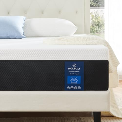 Molblly Matelas 90x190x16cm,Matelas Mousse à Mémoire de Forme,Matelas de Lit d'Adulte,Matelas en Mousse Moyennement Ferme,Confortable,Respirant et Soutenant