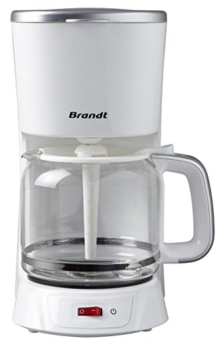 Brandt CAF1318S – Cafetière Filtre Électrique – Capacité 18 Tasses – Réservoir 1,8L – Verseuse en Verre — Fonction Maintien au Chaud 40 Minutes – Blanche