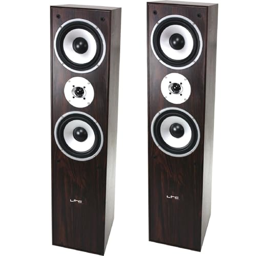 LTC Audio - L766-WA Lot de 2 Enceintes Hi-FI pour Home cinéma 500 W Finition Noyer