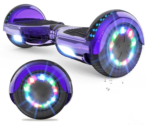 VOUUK Hoverboard à Deux Roues de 6,5 Pouces avec Haut-Parleur Bluetooth et Lumières LED pour Enfants et Adultes