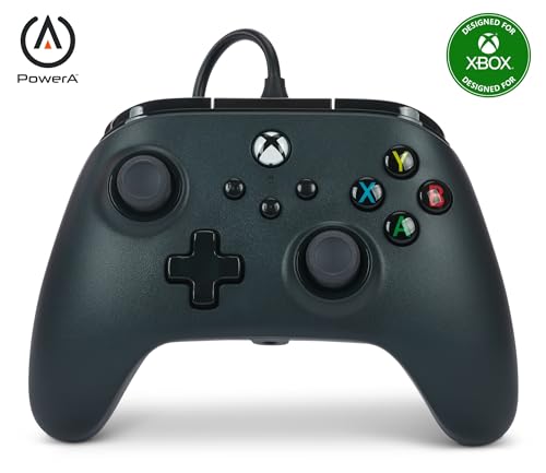 Manette filaire PowerA pour Xbox Series X|S - Noir, manette de jeu vidéo filaire, compatible avec Xbox One