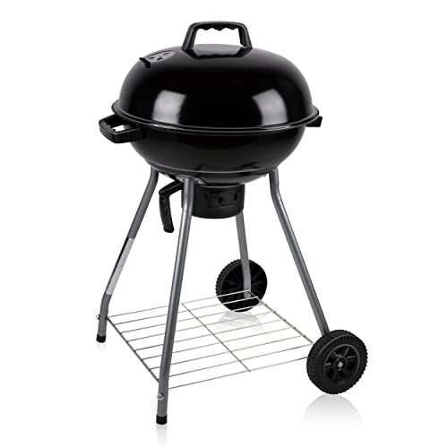 BBQ Collection Barbecue Charbon de Bois - BBQ sur Pied avec Couvercle - Grille Barbecue Portable - Barbecue Rond Ø 45 cm - Fumoir Jardin