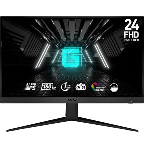 MSI G2412F écran gaming FHD 23,8" - 1920 x 1080 dalle Rapid IPS, 180 Hz / 1ms (GtG), gamme de couleurs sRGB 107%, Adaptive Sync - DP 1.2a, HDMI 2.0b CEC