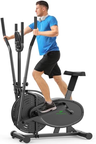 Neezee Vélo elliptique - pour la Maison d'appartement avec Smart LCD Monitor, siège, l'entraînement de Tout Le Corps, entraînement Fitness Noir 100x48x150CM