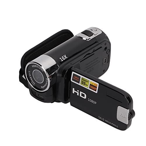 Appareil Photo Numérique, Caméra Vidéo de Poche Compacte avec écran Couleur 2,7 Pouces,Enregistreur Vidéo Full HD 1080p DV Appareil Photo Numérique,Zoom Numérique 16X pour(Noir)