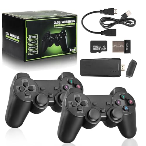 Console de Jeu rétro, Clé de Jeu vidéo Plug and Play, Jeu Nostalgia Stick, Clé de Jeu rétro sans Fil intégrée à Plus de 20,000 Jeux, Sortie HDMI 4K, 9 émulateurs, avec Double contrôle sans Fil 2.4G