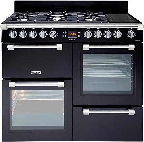 Piano de cuisson Leisure CK100F324K - Noir - Classe énergétique A / Plaque Gaz / Four Electrique Grill + Convection + Chaleur pulsée - Email lisse + Catalyse