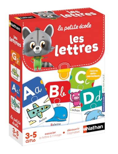 Nathan - La Petite Ecole, Les Lettres - Associer La Lettre à l'Image - Apprendre l'Alphabet - Jeu Educatif - Coffret De 6 Jeux Progressifs - Pour Enfants de 3 à 5 ans