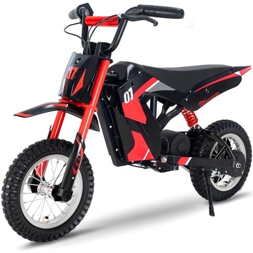 EVERCROSS EV12M Motocross Électrique pour Enfants, Moto Électrique avec Moteur 300W, Modes de Vitesse de 8/12/25 KMH, Autonomie de 15KM, Pneu Pneumatique de 12'', Adapté aux Enfants 3-12 Ans