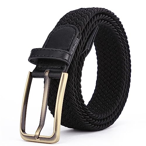 BOZEVON Ceinture Tressée Élastique - Multicolore Ceinture Extensible Unisexe Ceinture Décontractée Vintage Ceinture Étirable pour Homme et Femme