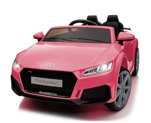 FINOOS Voiture électrique Enfants A.U.D.I. TTRS, avec Télécommande 2,4 GHz, Batterie: 12V4.5AH, 2 x Moteur 30 Watt (Rose)